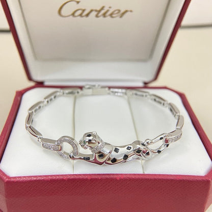 [⭐Aura]PANTHERE HALF DIAMOND ON CHAIN BRACELET