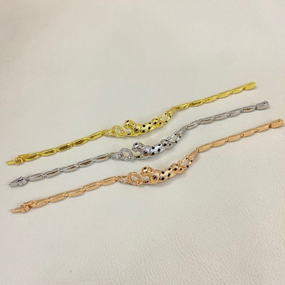 [⭐Aura]PANTHERE HALF DIAMOND ON CHAIN BRACELET