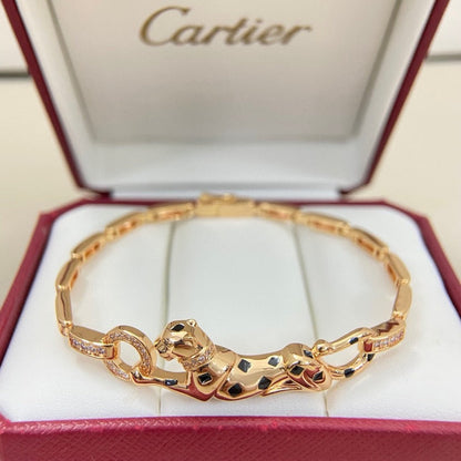[⭐Aura]PANTHERE HALF DIAMOND ON CHAIN BRACELET