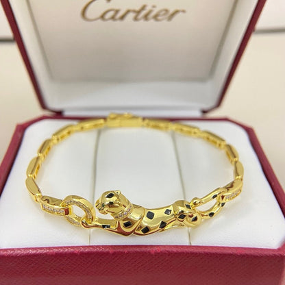 [⭐Aura]PANTHERE HALF DIAMOND ON CHAIN BRACELET