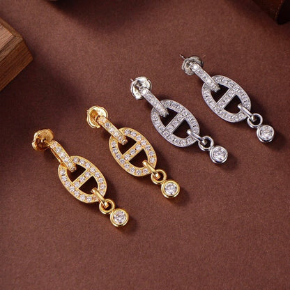 [⭐Aura]HM CHAINE DIAMOND EARRINGS
