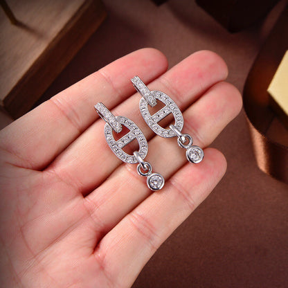 [⭐Aura]HM CHAINE DIAMOND EARRINGS