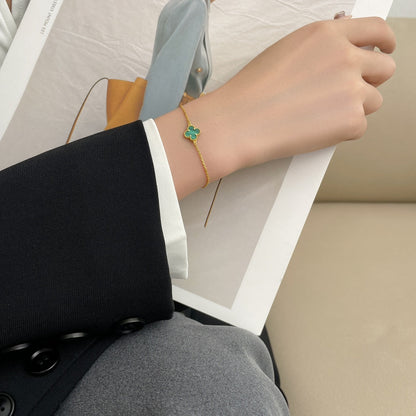 [⭐Aura]CLOVER BRACELET MALACHITE 1 MOTIF