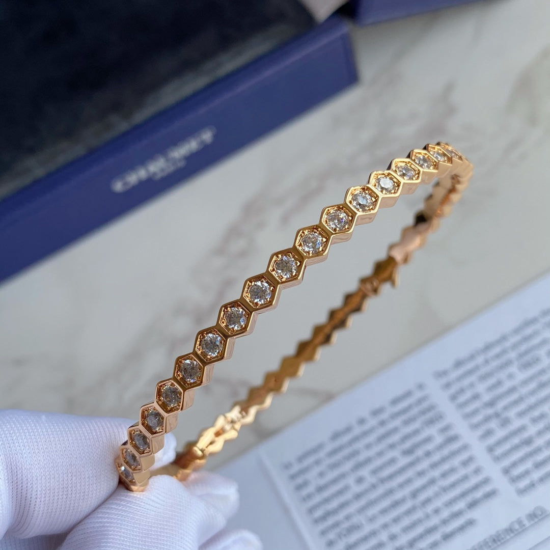 [⭐Aura]BEE LOVE GOLD BRACELET FULL DIAMOND