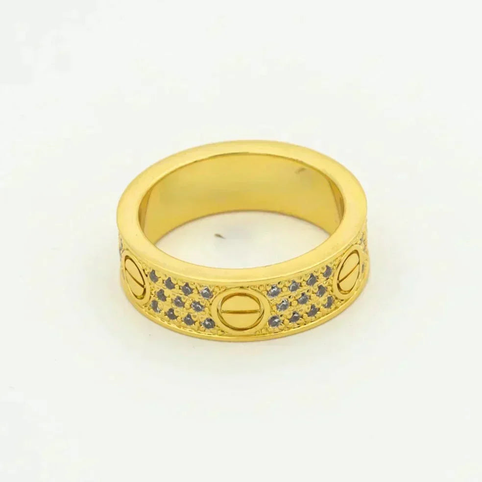 [⭐Aura]LOVE RING 5.5MM DIAMONDS PAVED