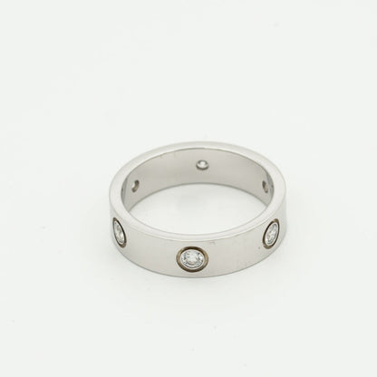 [⭐Aura]LOVE RING 5.5MM 6 DIAMONDS SILVER