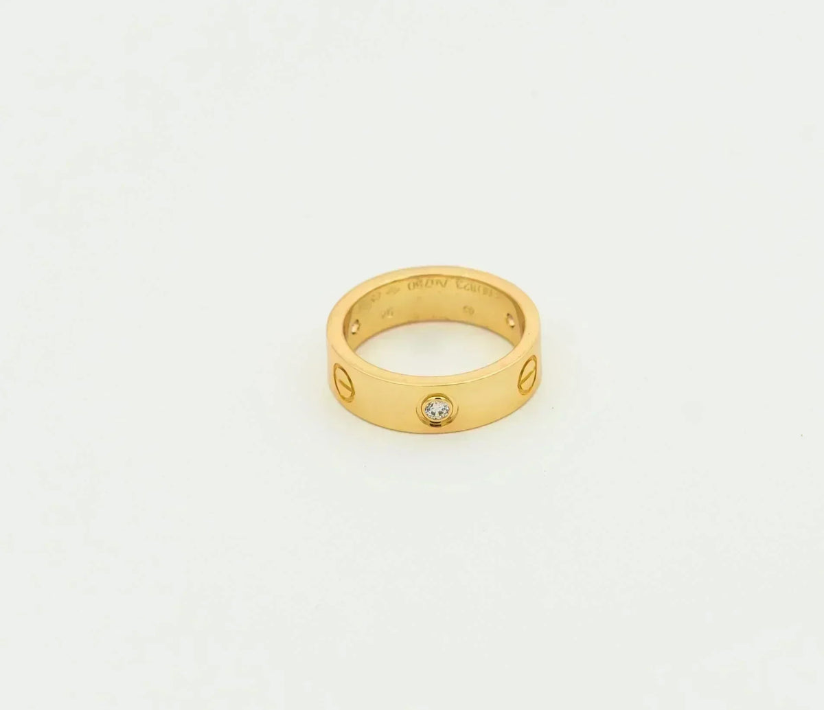 [⭐Aura]LOVE RING 5.5MM 3 DIAMONDS GOLD