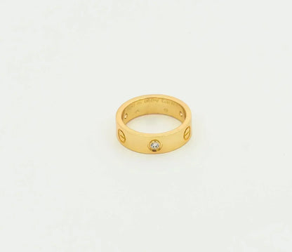 [⭐Aura]LOVE RING 5.5MM 3 DIAMONDS GOLD