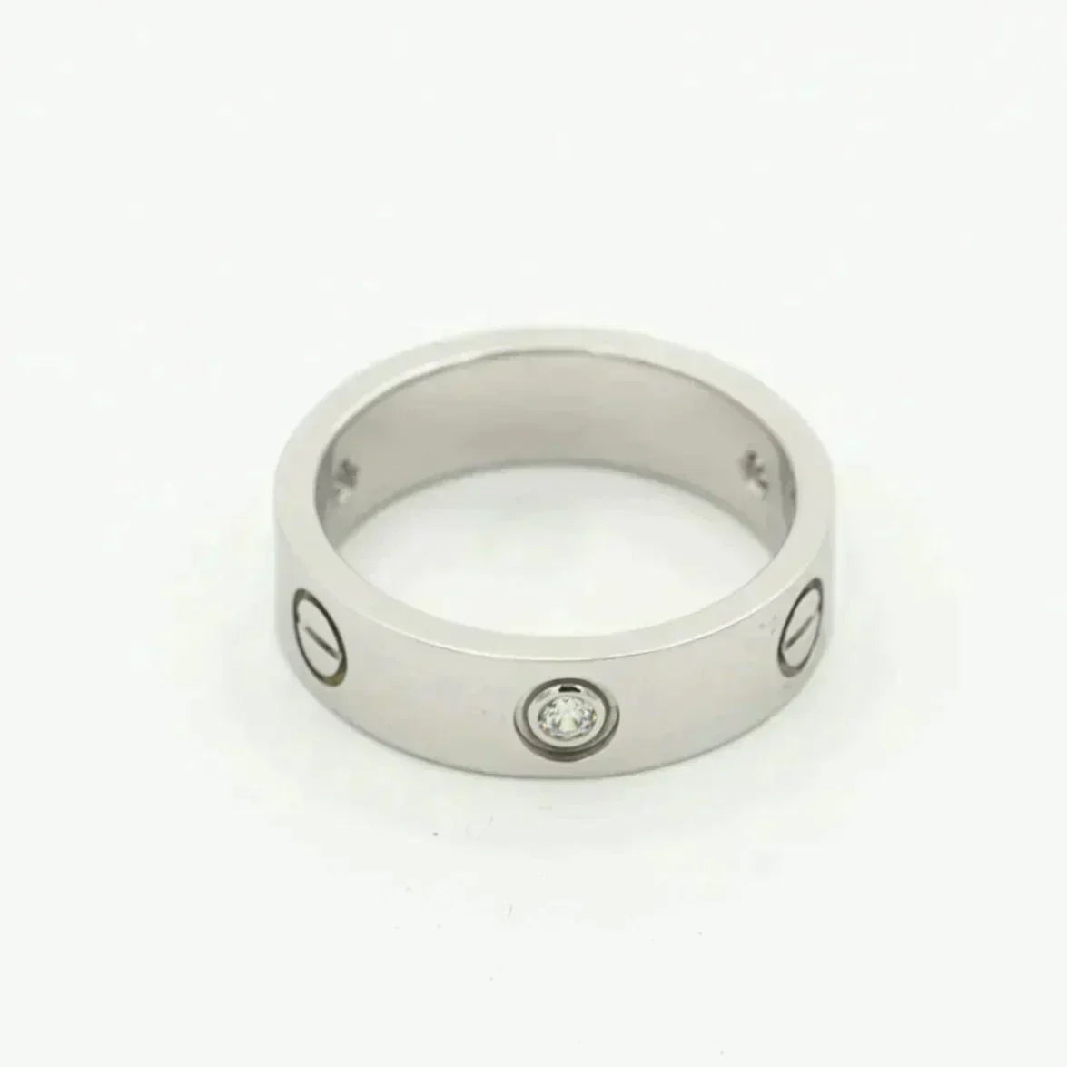 [⭐Aura]LOVE RING 5.5MM 3 DIAMONDS SILVER