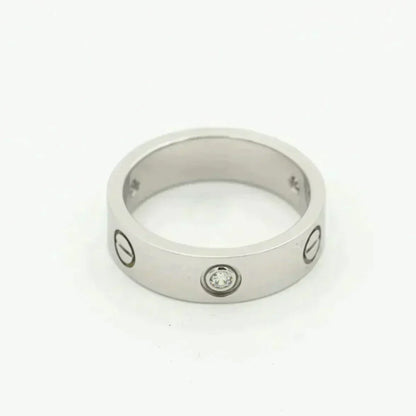 [⭐Aura]LOVE RING 5.5MM 3 DIAMONDS SILVER