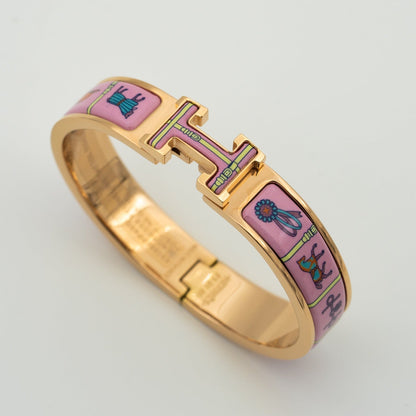 [⭐Aura]H PINK GOLD BRACELET PINK CERAMIC