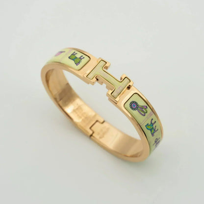 [⭐Aura]H PINK GOLD BRACELET CREAM CERAMIC
