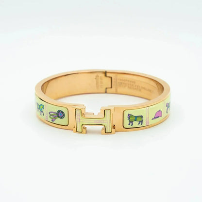[⭐Aura]H PINK GOLD BRACELET CREAM CERAMIC
