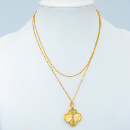[⭐Aura]CLOVER 25MM PEDANT NECKLACE GOLD