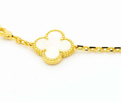 [⭐Aura]CLOVER BRACELET 5 MOTIFS ONYX MOP