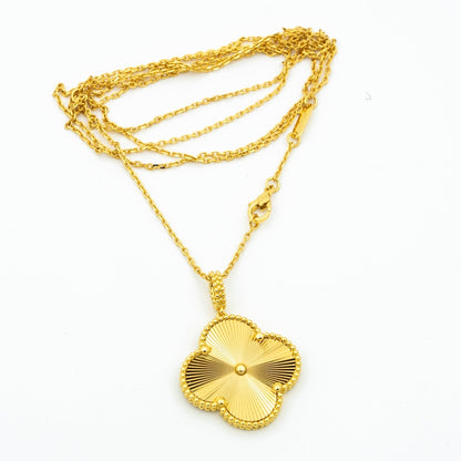 [⭐Aura]CLOVER 25MM PEDANT NECKLACE GOLD