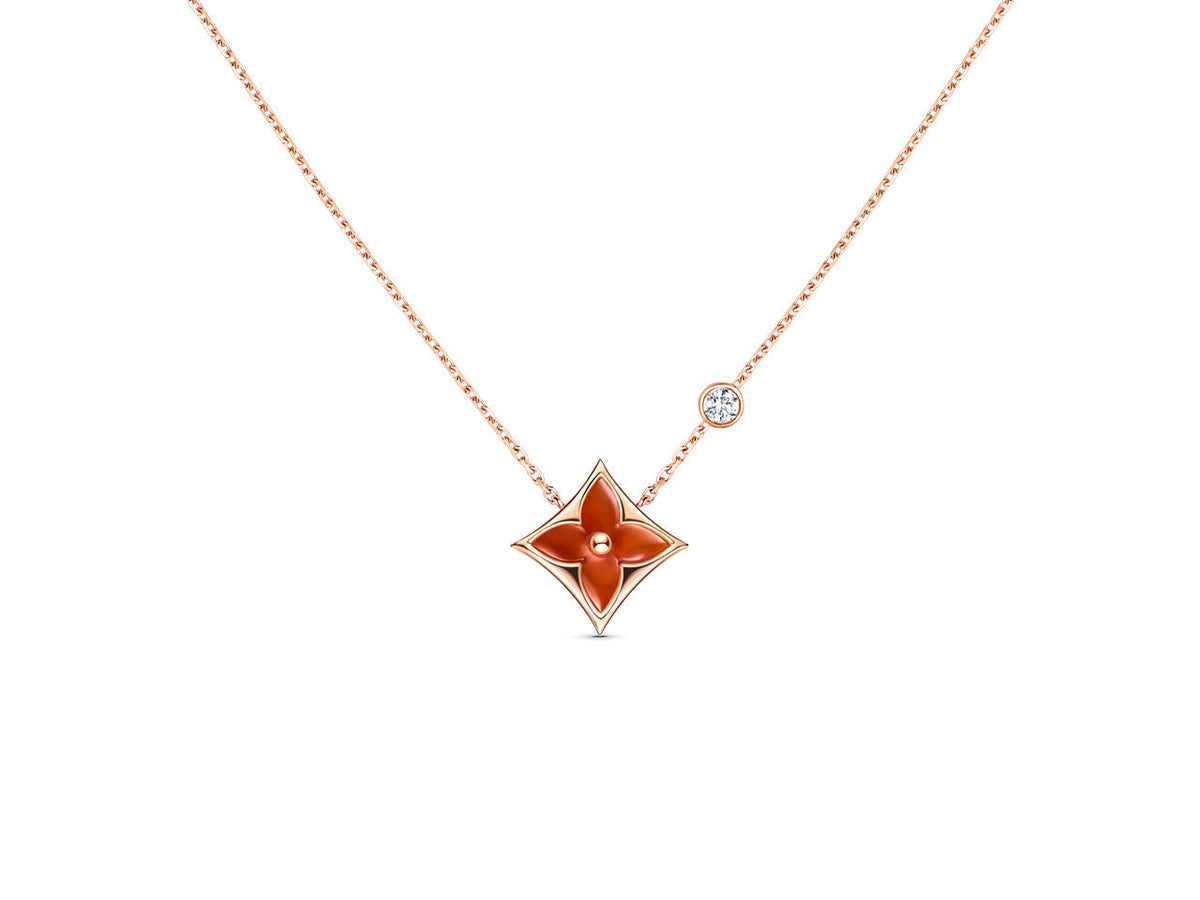 [⭐Aura]STAR NECKLACE PINK GOLD 1 DIAMOND