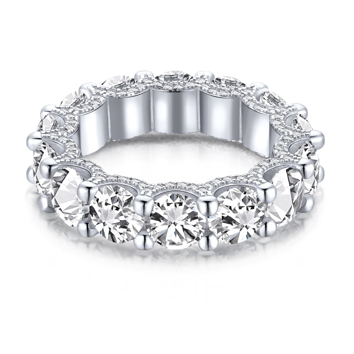[Aura Jewelry]Gorgeous Round Cut Tennis Ring