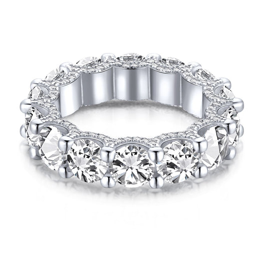 [Aura Jewelry]Gorgeous Round Cut Tennis Ring