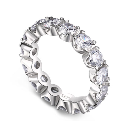 [Aura Jewelry]Eternity Round Cut Tennis Ring