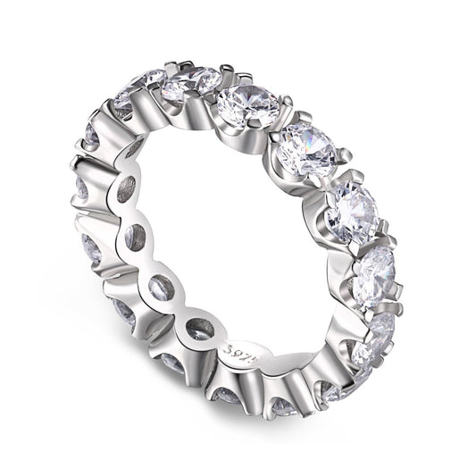 [Aura Jewelry]Eternity Round Cut Tennis Ring