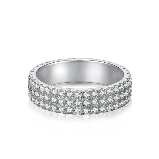 [Aura Jewelry]Dainty Round Cut Tennis Ring