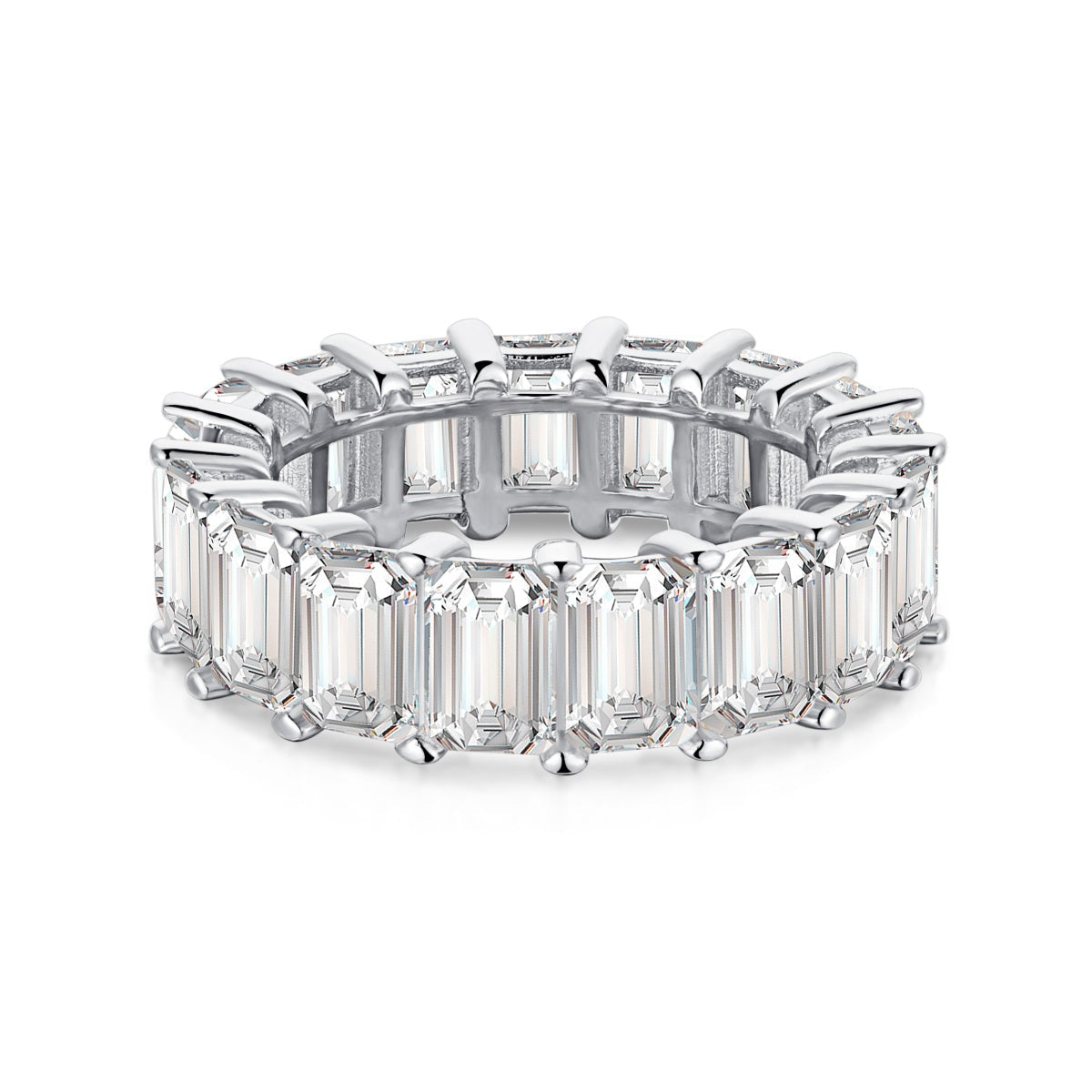 [Aura Jewelry]0.75 Carat Elegant Emerald Cut Tennis Ring