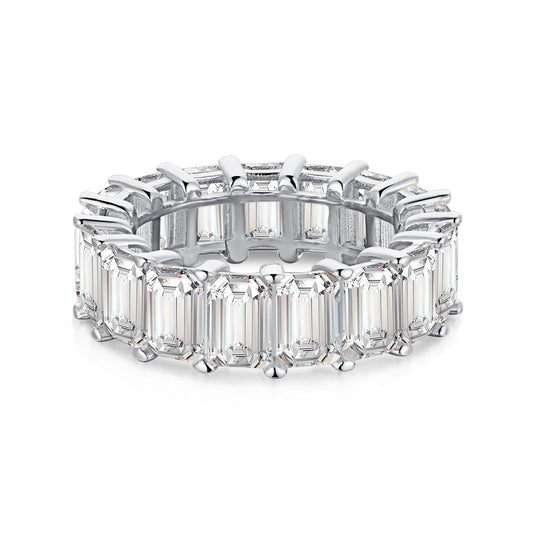 [Aura Jewelry]0.75 Carat Elegant Emerald Cut Tennis Ring