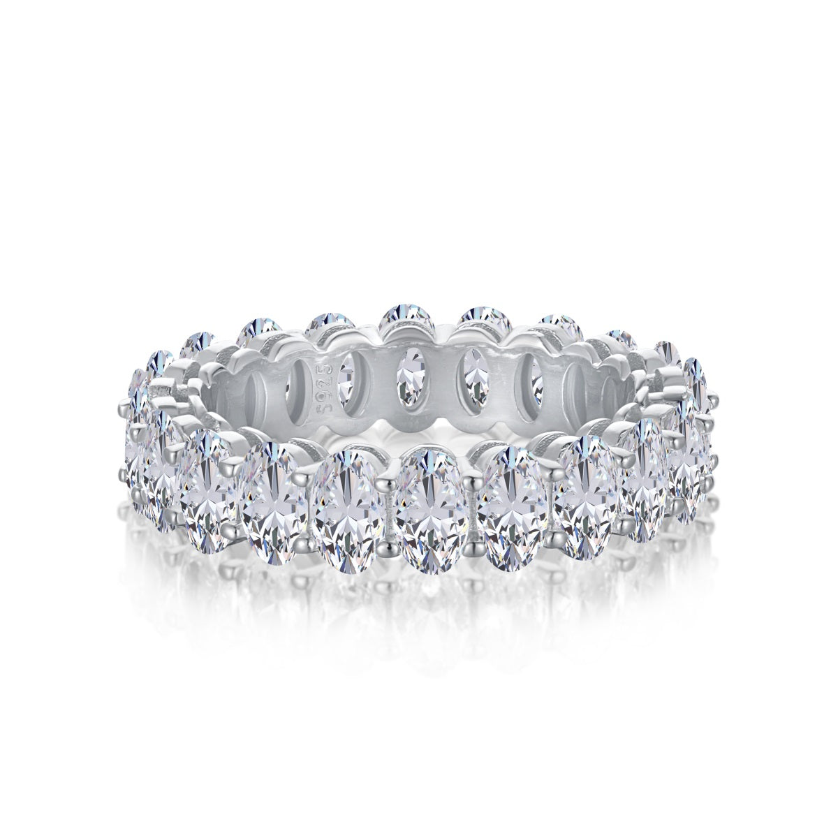 [Aura Jewelry]Ornate Oval Cut Tennis Ring