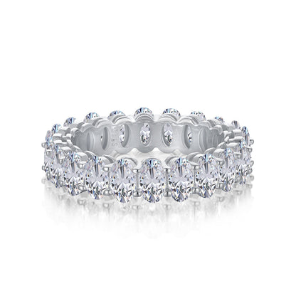 [Aura Jewelry]Ornate Oval Cut Tennis Ring