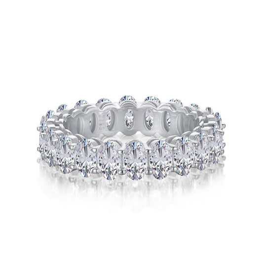 [Aura Jewelry]Ornate Oval Cut Tennis Ring
