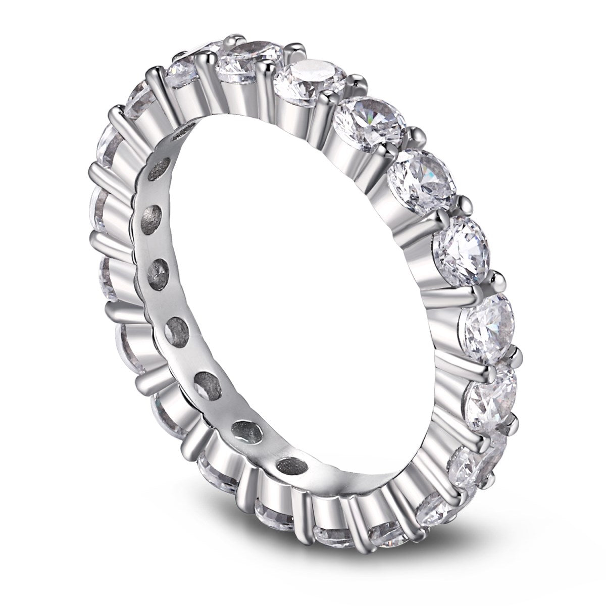 [Aura Jewelry]Sparkling Round Cut Tennis Ring