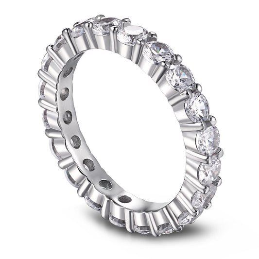 [Aura Jewelry]Sparkling Round Cut Tennis Ring