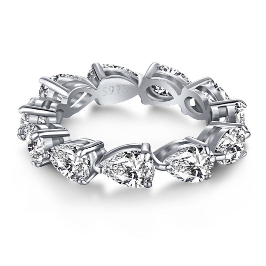[Aura Jewelry]Exquisite Pear Cut Tennis Ring