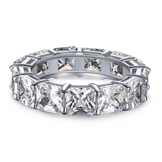 [Aura Jewelry]Elegant Princess Cut Tennis Ring