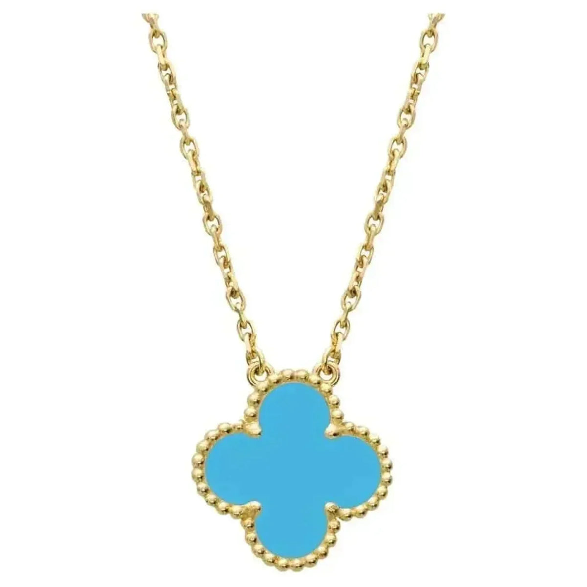 [⭐Aura]CLOVER 15MM VINTAGE TURQUOISE NECKLACE