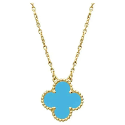 [⭐Aura]CLOVER 15MM VINTAGE TURQUOISE NECKLACE