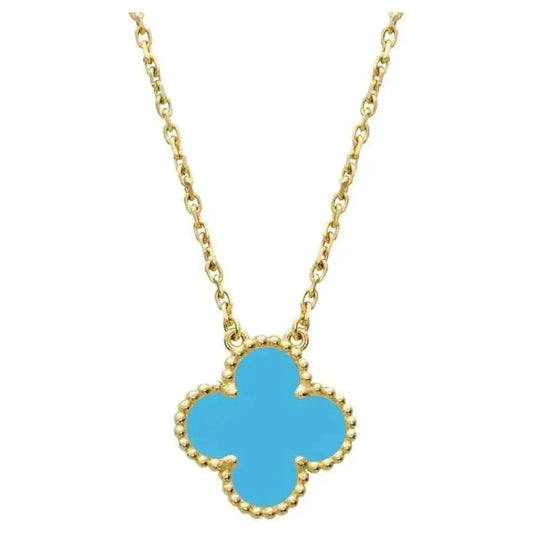 [⭐Aura]CLOVER 15MM VINTAGE TURQUOISE NECKLACE