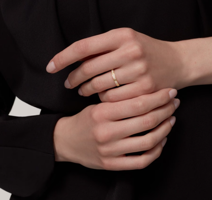 [⭐Aura]LOVE RING 2.6mm-wide full-diamond ring Gold