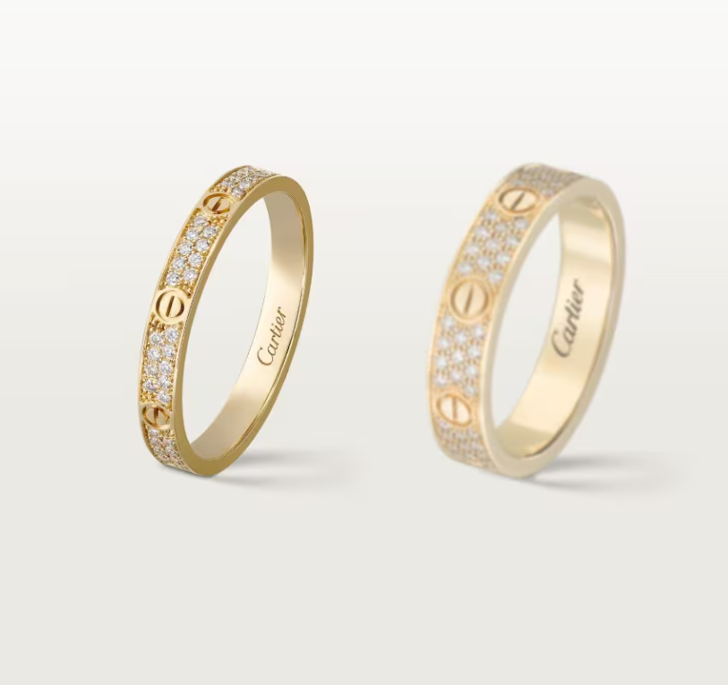 [⭐Aura]LOVE RING 2.6mm-wide full-diamond ring Gold