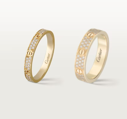 [⭐Aura]LOVE RING 2.6mm-wide full-diamond ring Gold