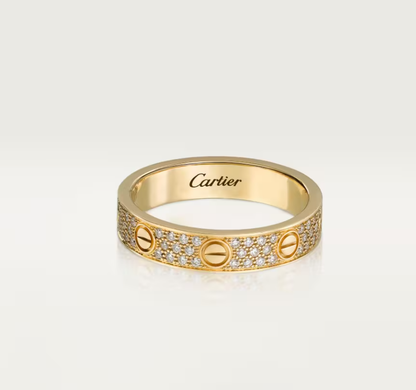 [⭐Aura]LOVE RING 4mm-wide full-diamond ring GOLD