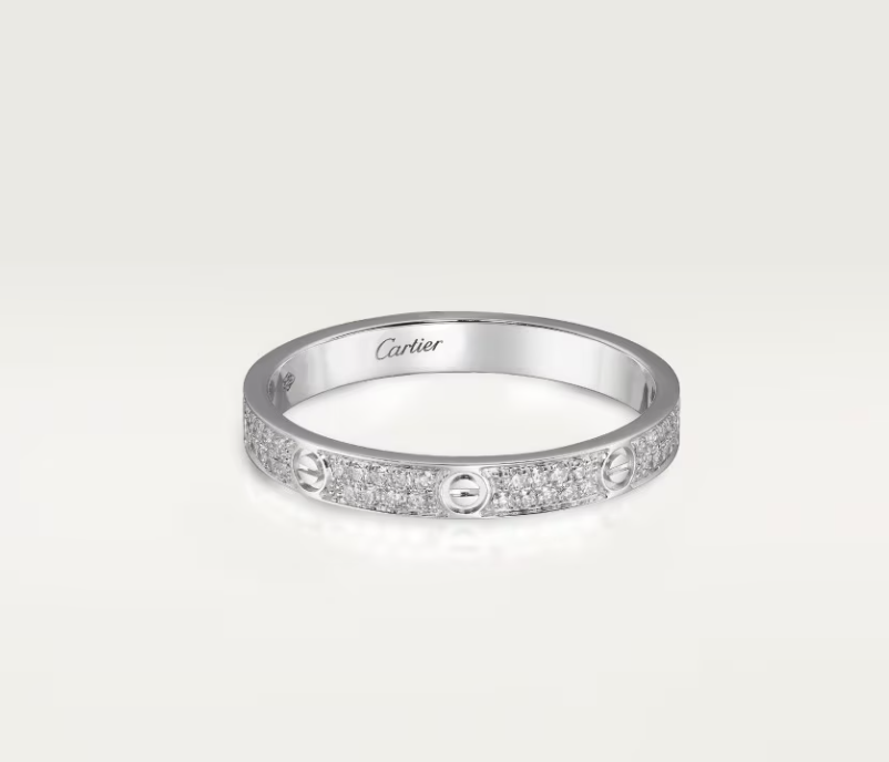 [⭐Aura]LOVE RING 2.6mm-wide full-diamond ring silver