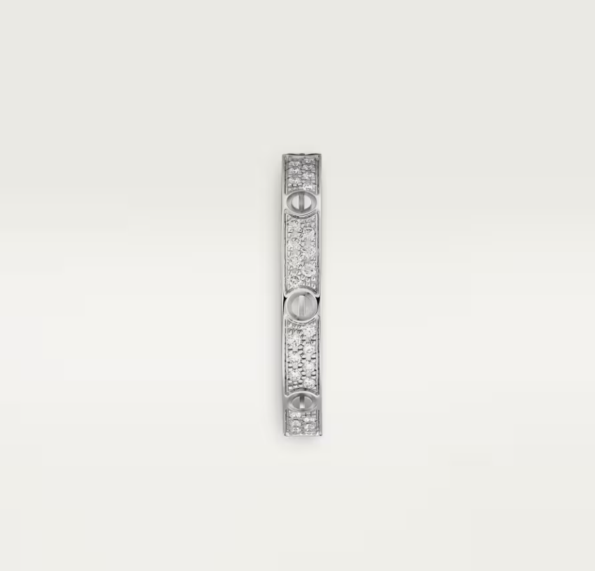 [⭐Aura]LOVE RING 2.6mm-wide full-diamond ring silver