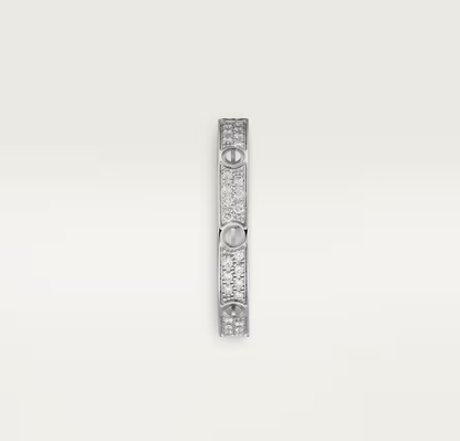 [⭐Aura]LOVE RING 2.6mm-wide full-diamond ring silver