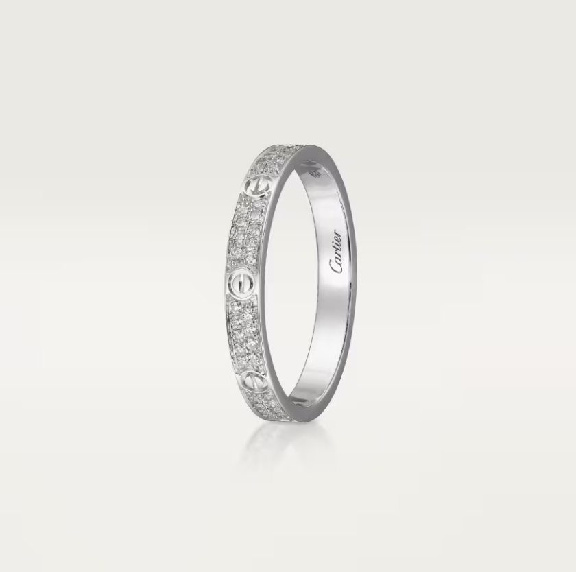 [⭐Aura]LOVE RING 2.6mm-wide full-diamond ring silver