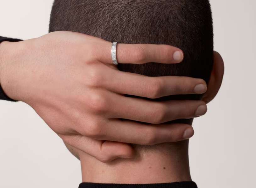[⭐Aura]LOVE RING 4mm-wide full-diamond ring silver