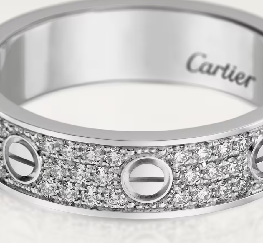 [⭐Aura]LOVE RING 4mm-wide full-diamond ring silver