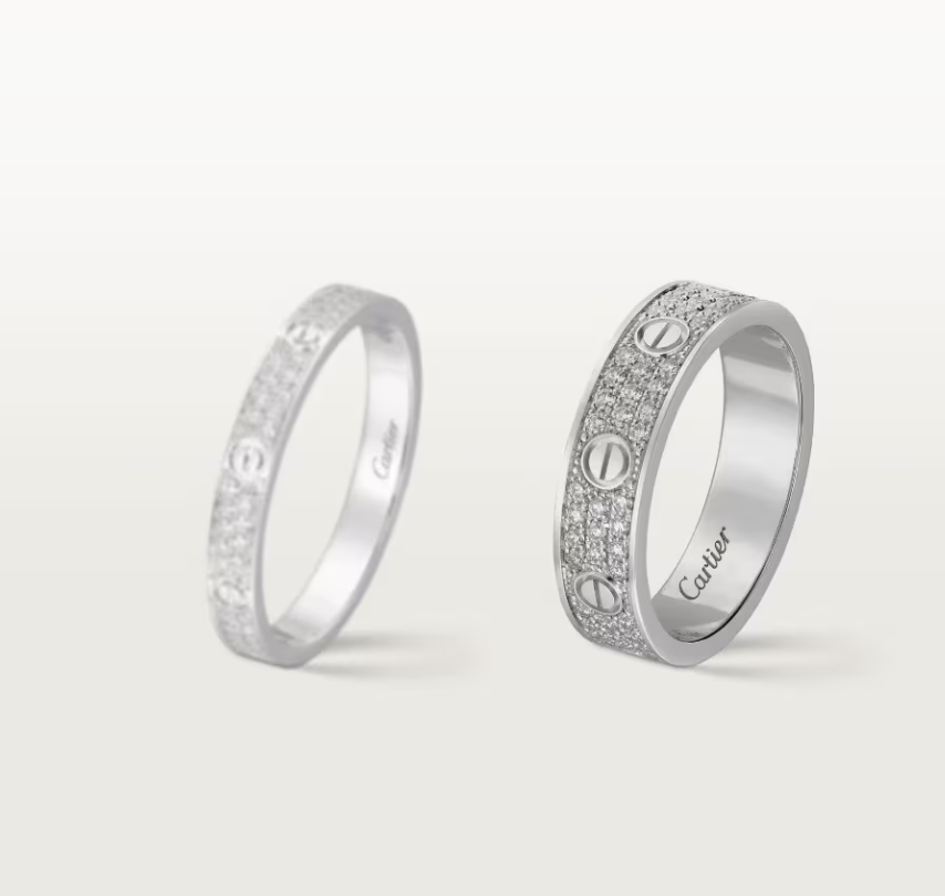 [⭐Aura]LOVE RING 4mm-wide full-diamond ring silver
