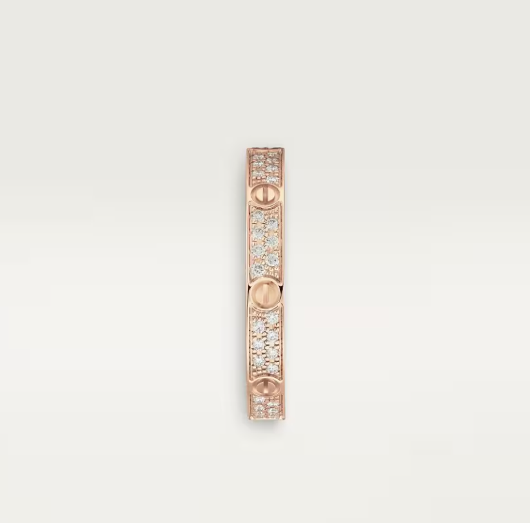 [⭐Aura]LOVE RING 2.6mm-wide full-diamond ring Rose Gold